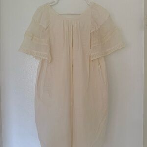 Old Navy Cream Crochet Flutter Sleeve Boho Shift Dress Small